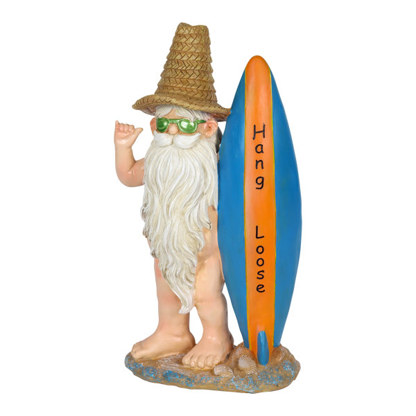 Exhart Good Time Beach Bum Naked Surfer Gnome Statue Reviews Wayfair